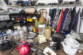 Interior garage sale, housewares, clothing, sporting goods and toys.